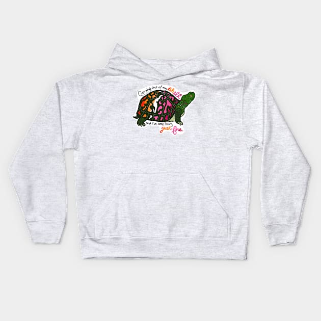 Lesbian Pride Turtle Kids Hoodie by jberoldart